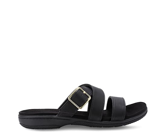 Eastland Womens Sanibel Flat Sandals, 7 Medium, Black