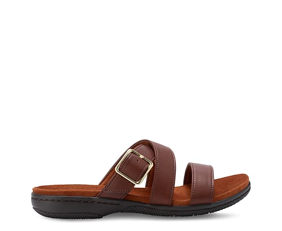 Eastland Womens Sanibel Flat Sandals, 7 Medium, Brown