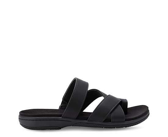 Eastland Womens Seaside Flat Sandals, 6 Medium, Black