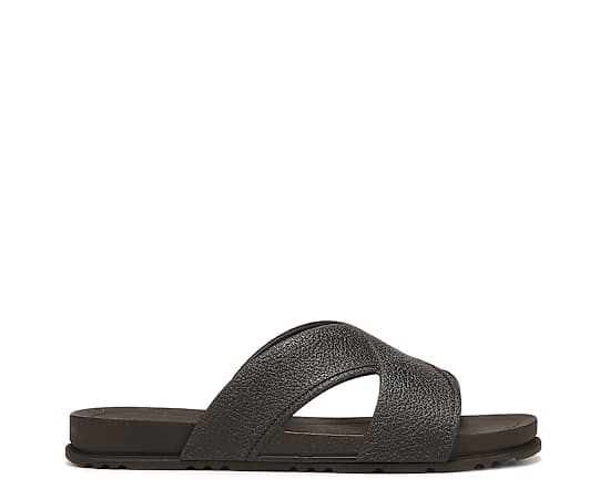 Dr. Scholl's Women's Sun Dreamer Slide Sandal Black Faux Leather DRSCH 9.0 M