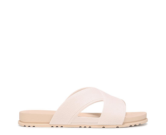 Dr. Scholl's Women's Sun Dreamer Slide Sandal Off White Faux Leather DRSCH 11.0 M