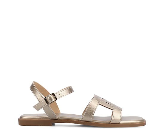 Journee Collection Women's Bridey Open Toe Ankle Strap Sandals - Gold