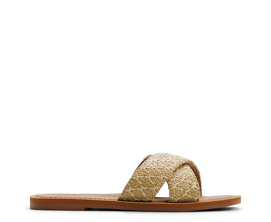 ROXY-WOMENS ANDREYA RAFFIA SLIDE SANDAL