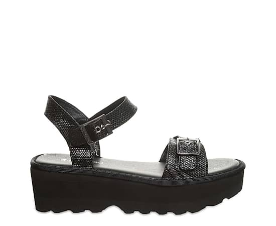 Bearpaw Women's Cassidy Platform Wedge Sandals - Black
