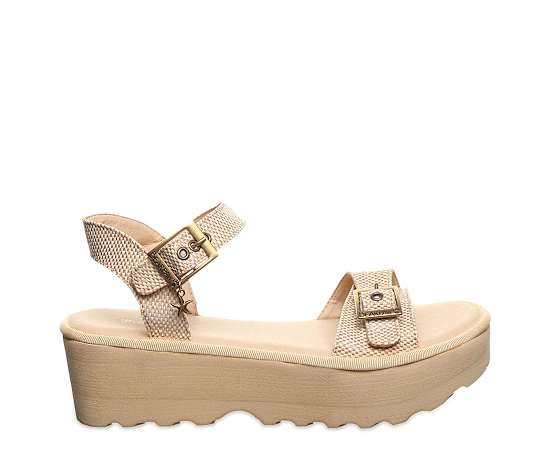 Bearpaw Women's Cassidy Platform Wedge Sandals - Natural