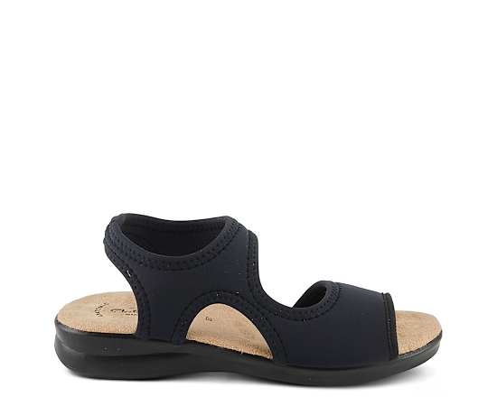 Flexus Women's Marya Ankle Strap Sandal with Adjustable Strap - Black