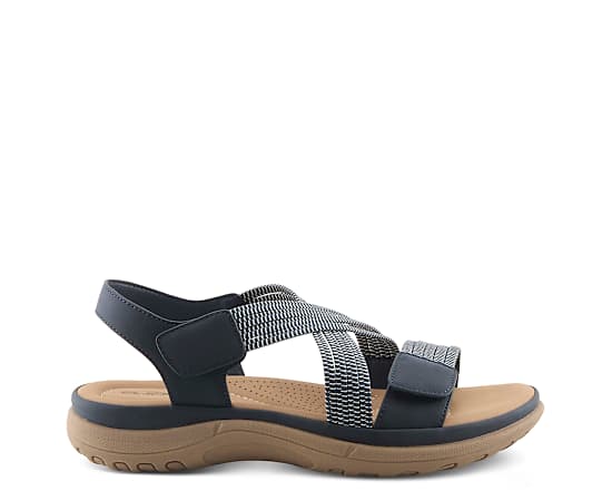Flexus Women's Crossbeam Sport Sandal with Adjustable Strap - Navy