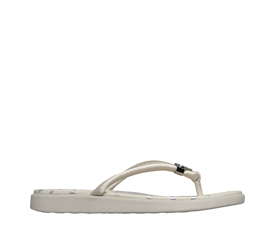 SKECHERS-WOMENS MEDITATION LUXE HEART SLIDE-UPS