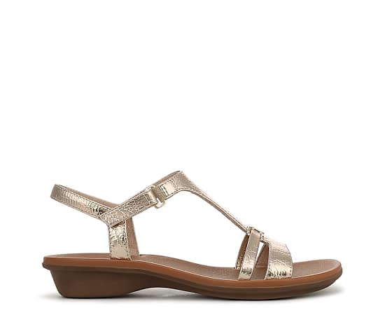 Naturalizer Women's Sofia Strappy Sandals - Champagne Faux Leather