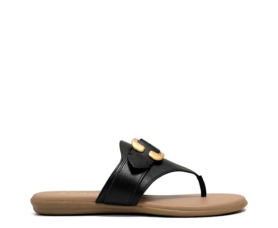 Aerosoles Women's Glitz Open Toe Flat Sandals - Black