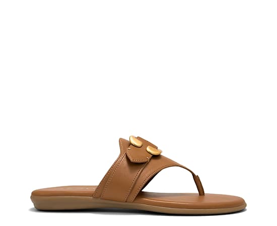 Aerosoles Women's Glitz Open Toe Flat Sandals - Tan
