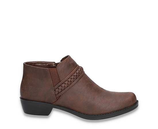 Easy Street Womens Jalia Block Heel Booties, 9 Medium, Brown