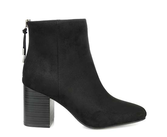 Journee Collection Women's Audrina Stacked Heel Dress Booties - Black