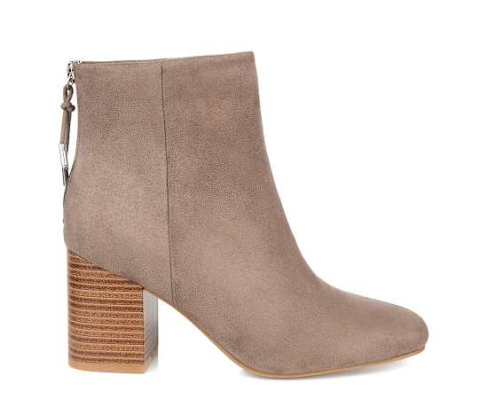 Journee Collection Women's Audrina Stacked Heel Dress Booties - Taupe
