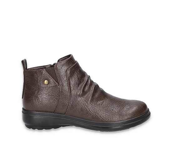Easy Street Womens Ariadne Flat Heel Booties, 7 Medium, Brown