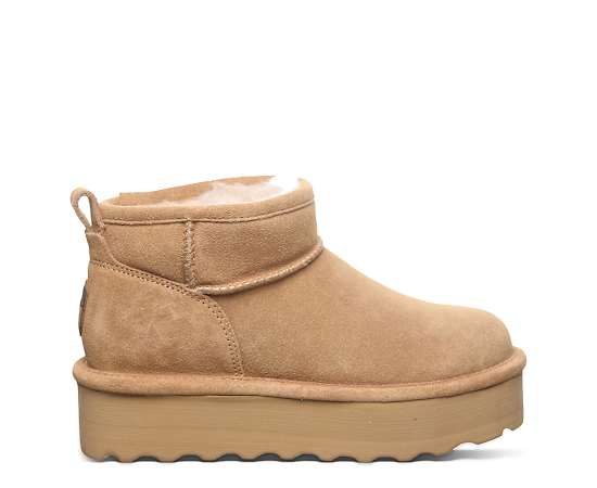 WOMENS RETRO SHORTY SOLID WATER RESISTANT FUR BOOT