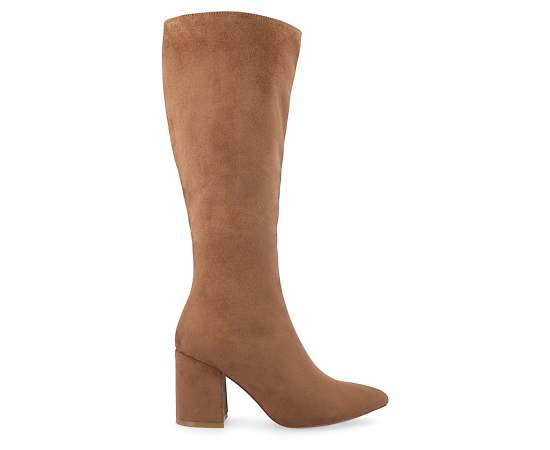 Journee Collection Womens Ameylia Block Heel Dress Boots, 12 Wide, Brown