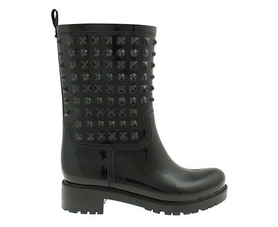 WOMENS STUDDED RAIN BOOT