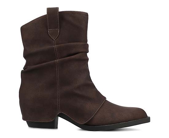 Journee Collection Women's Wynette Slouchy Comfort Ankle Booties - Vintage Chocolate