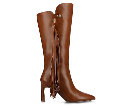 Journee Collection Womens Dolly Stiletto Heel Dress Boots, 12 Medium, Brown