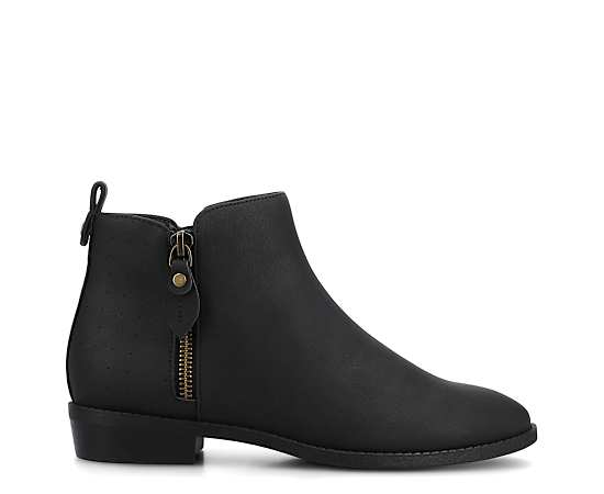 Journee Collection Womens Ellis Stacked Heel Booties, 7 Medium, Black