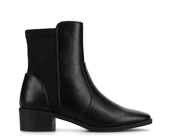 Journee Collection Women's Renna Block Heel Comfort Boots - Black Smooth