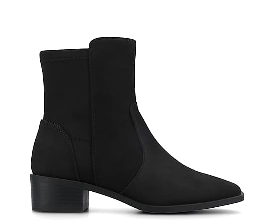 Journee Collection Women's Renna Block Heel Comfort Boots - Black Suede