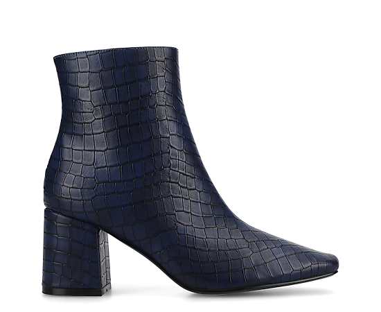 Journee Collection Womens Block Heel Booties, 9 Medium, Blue