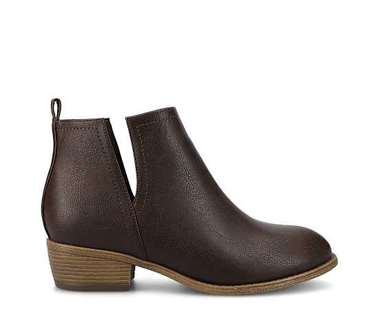 Journee Collection Womens Rimi Block Heel Booties, 8 Medium, Brown