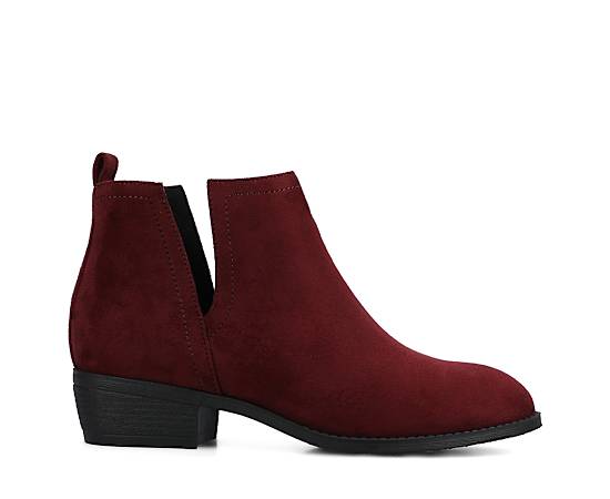 Journee Collection Womens Rimi Block Heel Booties, 8 Medium, Red