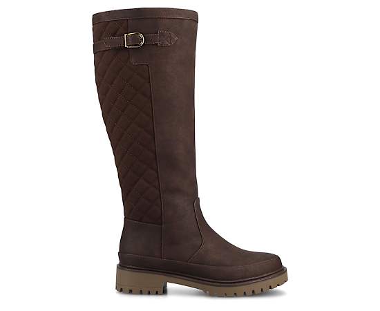 Journee Collection Womens Zemmie-Wc Wide Calf Block Heel Dress Boots, 9 1/2 Medium, Brown