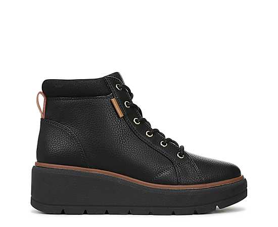 DR. SCHOLL'S-WOMENS NICE DAY MAX ALPINE LACE UP WEDGE BOOTIE