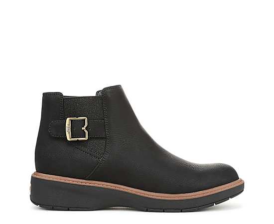 Dr. Scholl's Women's Calm One Round Toe Chelsea Short Boots - Black Faux Leather