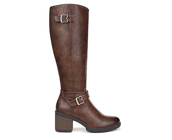 Dr. Scholl's Women's Prairie Block Heel Knee High Boot Dark Brown Faux Leather DRSCH 7.0 W