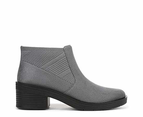 LifeStride Women's Outlook Washable Knit Short Booties - Smoke Gray Microfiber