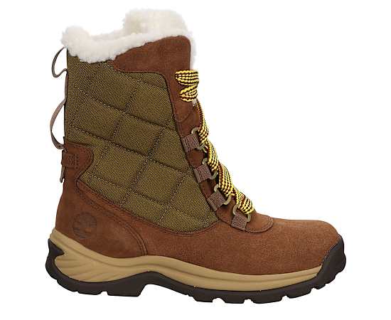TIMBERLAND-WOMENS WHITE LEDGE LACE-UP WATERPROOF TALL SNOW BOOT