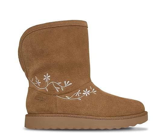 SKECHERS-WOMENS SLIP-INS COZY CHATEAU MID FLORAL BOOT