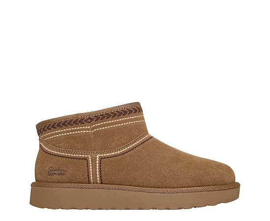 SKECHERS-WOMENS SLIP-INS COZY CHATEAU MINI FLORAL BOOT