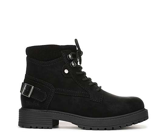 Blowfish Malibu Women's Astor Lace-Up Short Booties - Black Faux Leather