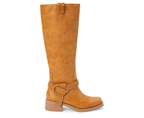COCONUTS BY Matisse Womens Cheyenne Block Heel Dress Boots, 9 Medium, White