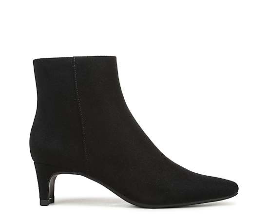LifeStride Women's Fresno Zip Snip Toe Short Boots - Black Microsuede