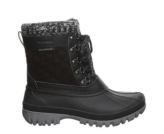 Bearpaw Women's Nadja Round Toe Wedge Boots - Black