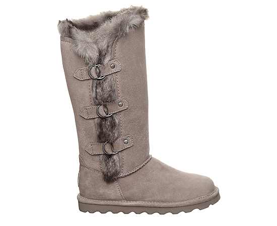 Bearpaw Emery Women's Tall Suede Boots With Faux Fur Accents, Size: 9, Morel