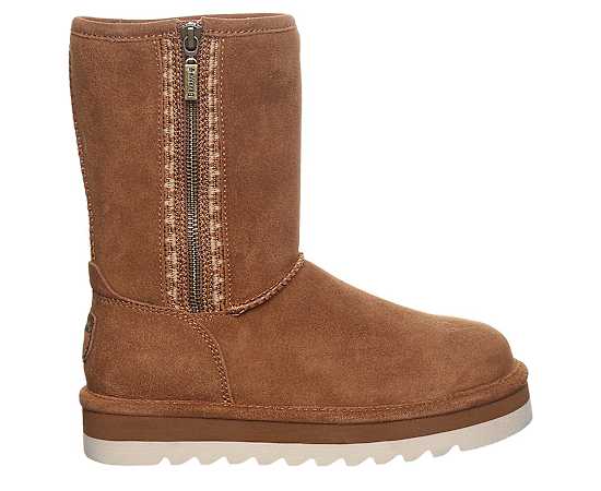 Bearpaw Women's Kimia Platform Side Zipper Short Boots - Cinnamon