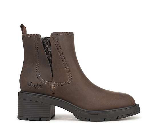 Blowfish Malibu Women's Frances Chelsea Short Booties - Chocolate Faux Leather