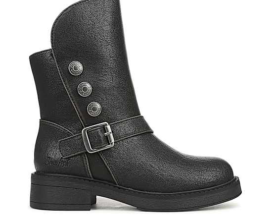 Blowfish Malibu Women's Venice Cozy Zip Short Boots - Black Faux Leather