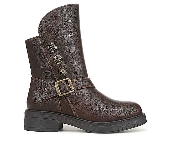 Blowfish Malibu Women's Venice Cozy Zip Short Boots - Brown Faux Leather