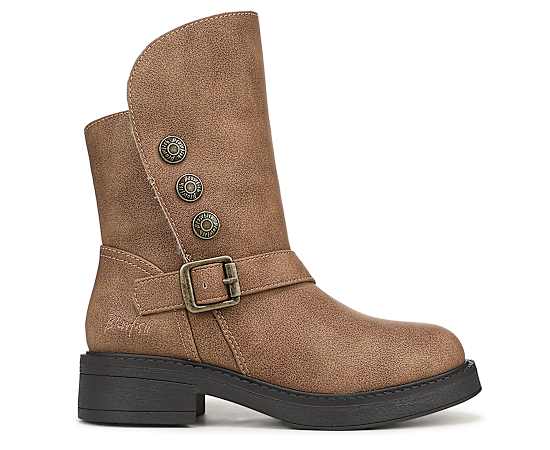 Blowfish Malibu Women's Venice Cozy Fold-Over Round-Toe Ankle Boots - Tan Faux Leather
