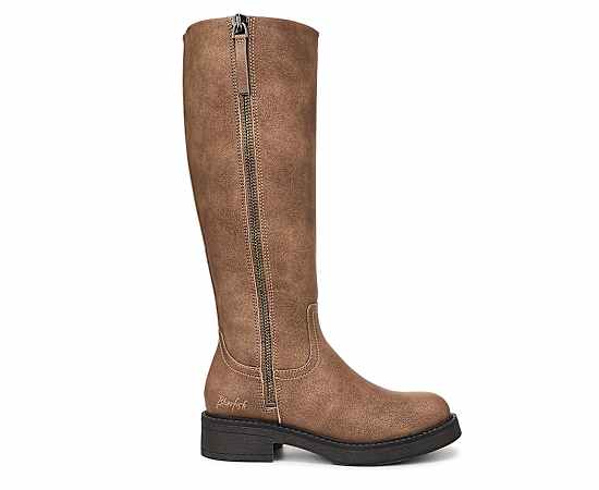 Blowfish Malibu Women's Venice Tall Zip Tall Boots - Tan Faux Leather