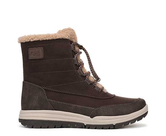 Ryka Avalanche Snow Boot Boots Brown Woven Fabric Synthetic 7.0 M